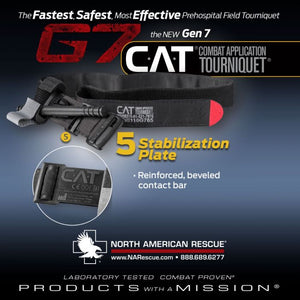 North American Rescue Combat Application Tourniquet (C-A-T or CAT) is listed as best pre hospital tourniquet in the journal of trauma
